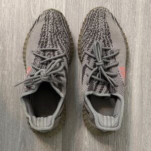 Yeezy Gray and Orange Sneakers